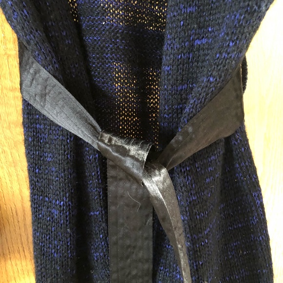 Narsico Rodriguez Design Nation Black Blue Marled Cardigan Sweater - Picture 5 of 5